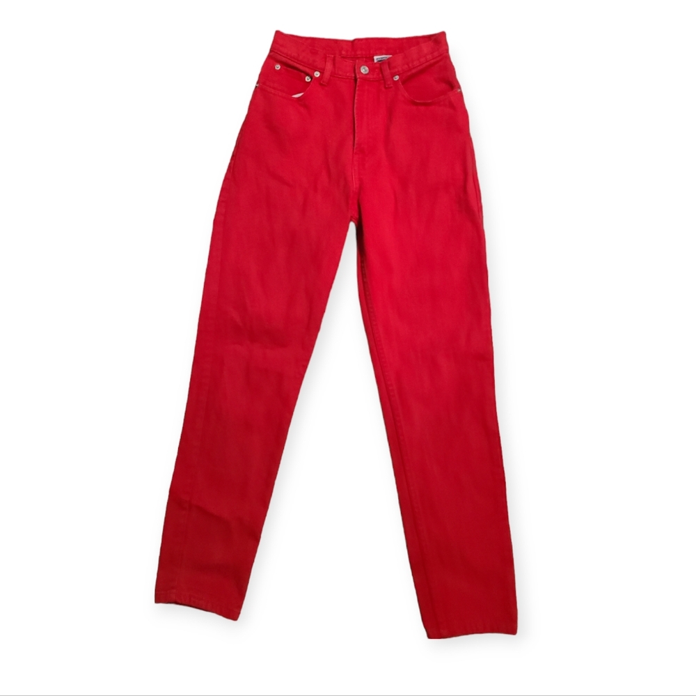 Vintage Jordache Red High Waist Jeans, Size 9-10 (26)